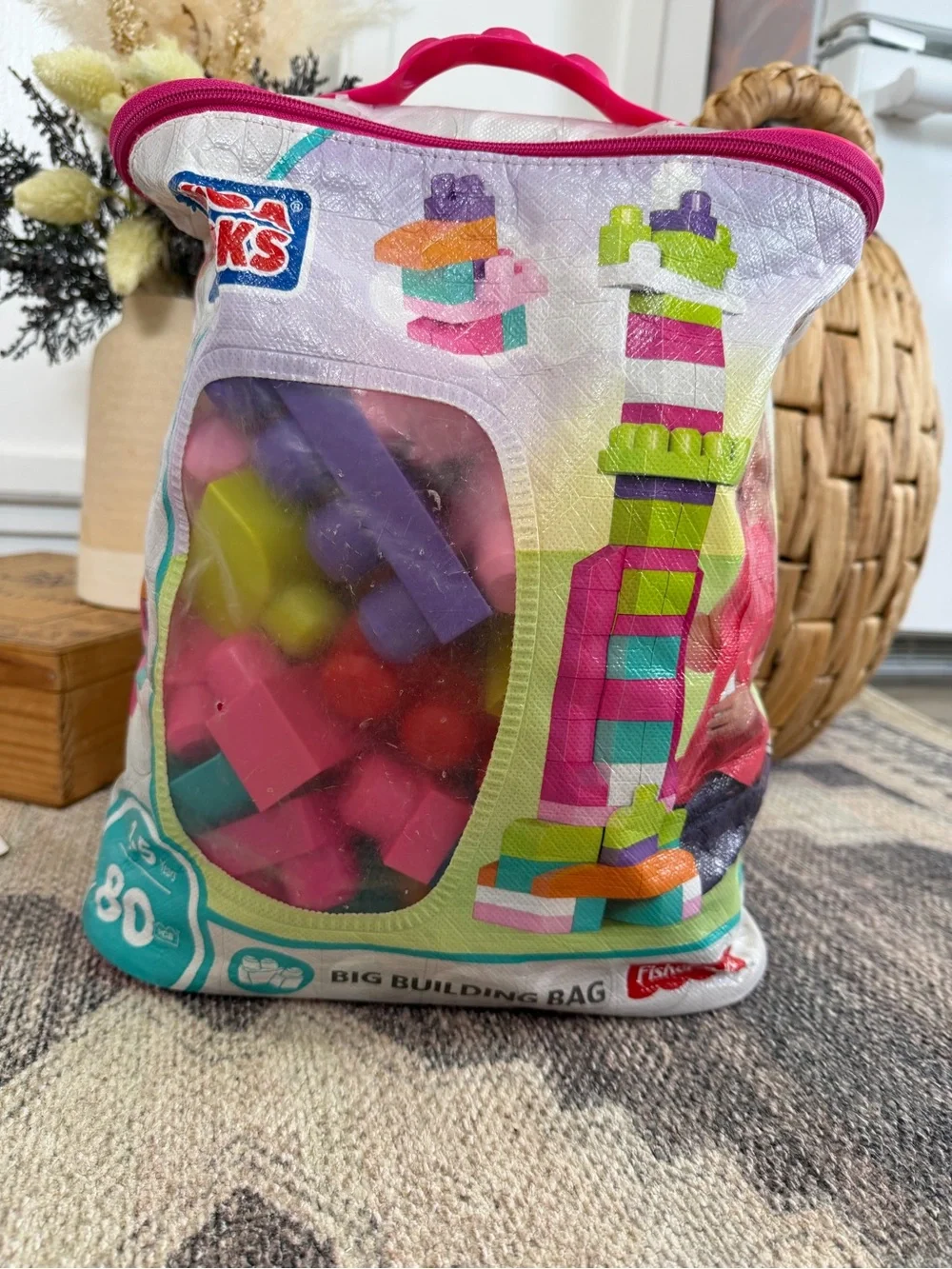 Mega Bloks Bright Building Block Set Ages 1-5, 80 pieces